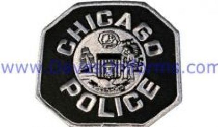 CHICAGO POLICE DEPARTMENT SUBDUED SHOULDER PATCH - GREY ON BLACK TWILL.